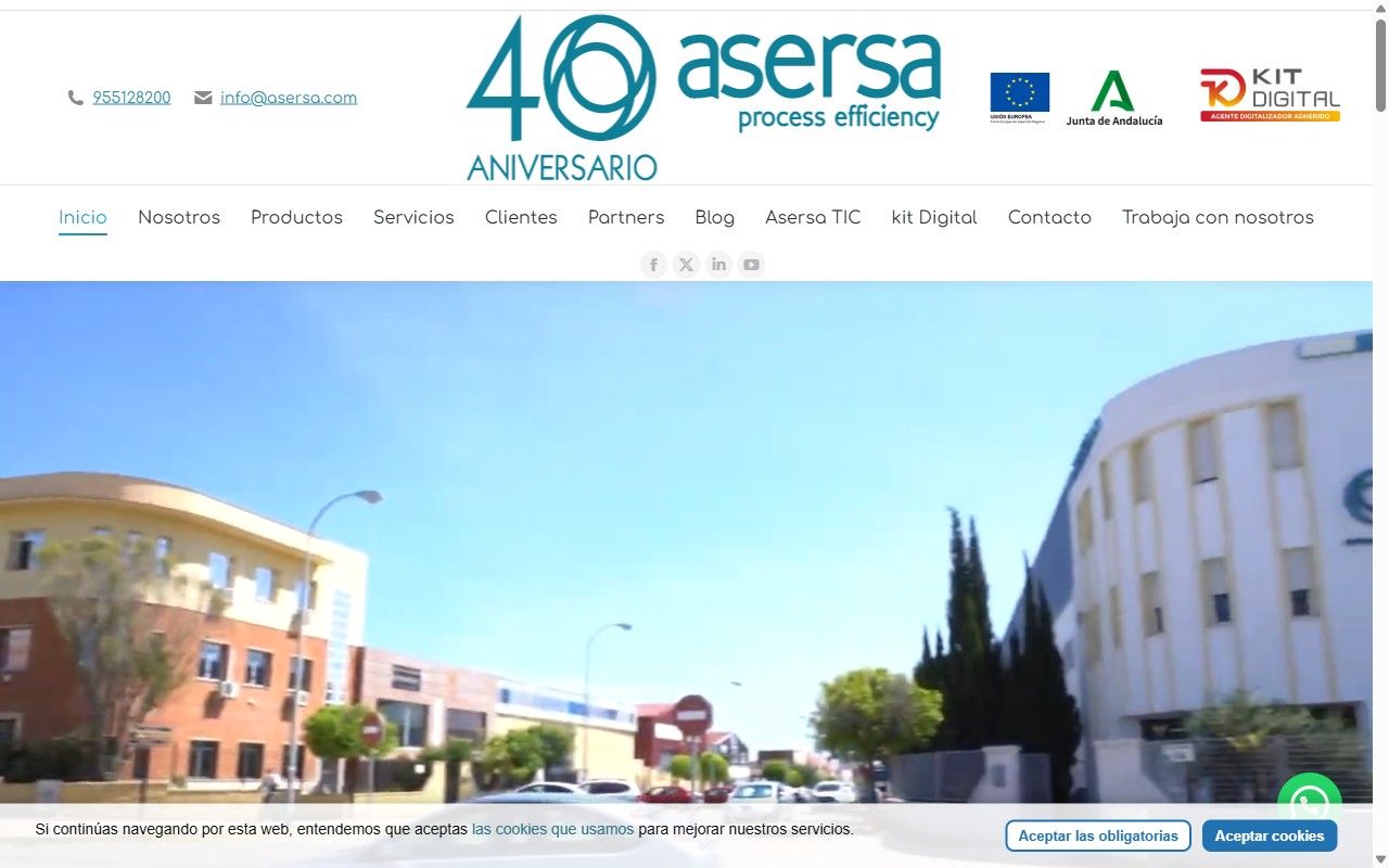 Captura de la web de Asersa