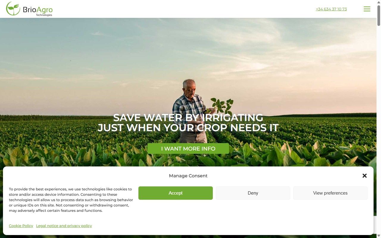 Captura de la web de BrioAgro